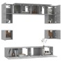 Set de muebles para TV 8 pzas madera contrachapada gris Sonoma en Muebles TV | Comprar online en Foru.es