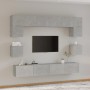 Set de muebles de TV 8 pzas madera contrachapada gris hormigón en Muebles TV | Comprar online en Foru.es