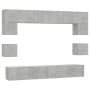 Set de muebles de TV 8 pzas madera contrachapada gris hormigón en Muebles TV | Comprar online en Foru.es