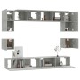 Set de muebles de TV 8 pzas madera contrachapada gris hormigón en Muebles TV | Comprar online en Foru.es