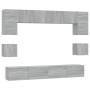 Set de muebles para TV 8 pzas madera contrachapada gris Sonoma en Muebles TV | Comprar online en Foru.es