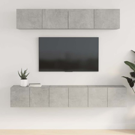 Set de muebles de TV 5 pzas madera contrachapada gris hormigón en Muebles TV | Comprar online en Foru.es