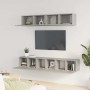 Set de muebles de TV 5 pzas madera contrachapada gris hormigón en Muebles TV | Comprar online en Foru.es