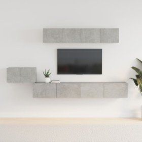 Set de muebles de TV 5 pzas madera contrachapada gris hormigón en Muebles TV | Comprar online en Foru.es