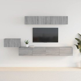 Set de muebles para TV 5 pzas madera contrachapada gris Sonoma en Muebles TV | Comprar online en Foru.es