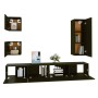 Set de muebles para TV 5 piezas madera contrachapada negro en Muebles TV | Comprar online en Foru.es