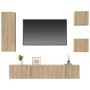 Set de muebles para TV 5 pzas madera contrachapada roble Sonoma en Muebles TV | Comprar online en Foru.es