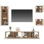 Set de muebles para TV 5 pzas madera contrachapada roble Sonoma en Muebles TV | Comprar online en Foru.es