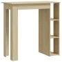 Mesa bar con estante contrachapada roble Sonoma 102x50x103,5 cm de vidaXL, Mesas de cocina y de comedor - Ref: Foro24-809461,...