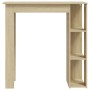 Mesa bar con estante contrachapada roble Sonoma 102x50x103,5 cm de vidaXL, Mesas de cocina y de comedor - Ref: Foro24-809461,...