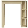 Mesa bar con estante contrachapada roble Sonoma 102x50x103,5 cm de vidaXL, Mesas de cocina y de comedor - Ref: Foro24-809461,...