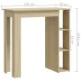 Mesa bar con estante contrachapada roble Sonoma 102x50x103,5 cm de vidaXL, Mesas de cocina y de comedor - Ref: Foro24-809461,...