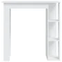 Mesa bar con estante madera contrachapada blanco 102x50x103,5cm de vidaXL, Mesas de cocina y de comedor - Ref: Foro24-809458,...