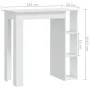 Bar table with white plywood shelf 102x50x103.5cm by vidaXL, Kitchen and dining tables - Ref: Foro24-809458, Price: 77,77 €, ...