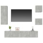 Set de muebles de TV 5 pzas madera contrachapada gris hormigón en Muebles TV | Comprar online en Foru.es