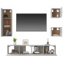 Set de muebles de TV 5 pzas madera contrachapada gris hormigón en Muebles TV | Comprar online en Foru.es