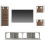 Set de muebles de TV 5 pzas madera contrachapada gris hormigón en Muebles TV | Comprar online en Foru.es