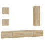 Set de muebles para TV 5 pzas madera contrachapada roble Sonoma en Muebles TV | Comprar online en Foru.es