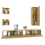 Set de muebles para TV 5 pzas madera contrachapada roble Sonoma en Muebles TV | Comprar online en Foru.es