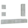 Set de muebles de TV 5 pzas madera contrachapada gris hormigón en Muebles TV | Comprar online en Foru.es