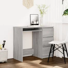 Escritorio de madera contrachapada gris Sonoma 90x45x76 cm de vidaXL, Escritorios - Ref: Foro24-815508, Precio: 91,62 €, Desc...
