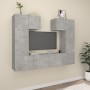 Set de muebles de TV 6 pzas madera contrachapada gris hormigón en Muebles TV | Comprar online en Foru.es