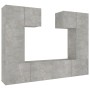 Set de muebles de TV 6 pzas madera contrachapada gris hormigón en Muebles TV | Comprar online en Foru.es