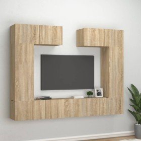 Set de muebles para TV 6 pzas madera contrachapada roble sonoma en Muebles TV | Comprar online en Foru.es