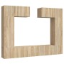 Set de muebles para TV 6 pzas madera contrachapada roble sonoma en Muebles TV | Comprar online en Foru.es