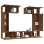 Set de muebles de TV 6 pzas madera contrachapada roble ahumado en Muebles TV | Comprar online en Foru.es