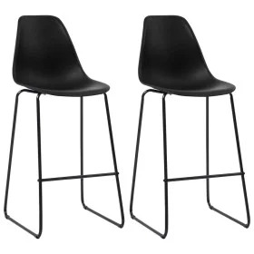 Taburetes de cocina 2 unidades plástico negro de vidaXL, Taburetes de cocina - Ref: Foro24-281501, Precio: 142,03 €, Descuent...