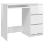 Escritorio de madera contrachapada blanco brillo 90x45x76 cm de vidaXL, Escritorios - Ref: Foro24-801379, Precio: 139,17 €, D...