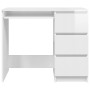 Escritorio de madera contrachapada blanco brillo 90x45x76 cm de vidaXL, Escritorios - Ref: Foro24-801379, Precio: 139,17 €, D...
