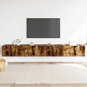 Set de muebles de TV 3 pzas madera contrachapada roble ahumado en Muebles TV | Comprar online en Foru.es