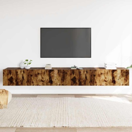 Set de muebles de TV 3 pzas madera contrachapada roble ahumado en Muebles TV | Comprar online en Foru.es