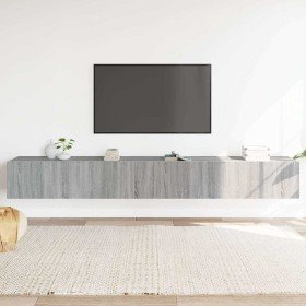 Set de muebles para TV 3 pzas madera contrachapada gris Sonoma en Muebles TV | Comprar online en Foru.es