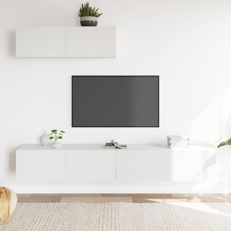 Set de muebles de TV 3 piezas madera contrachapada blanco en Muebles TV | Comprar online en Foru.es