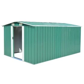 Metal garden shed in green, 257x392x181 cm by vidaXL, Sheds - Ref: Foro24-143344, Price: 466,18 €, Discount: %
