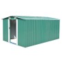 Caseta de jardín metal verde 257x392x181 cm de vidaXL, Cobertizos - Ref: Foro24-143344, Precio: 441,72 €, Descuento: %