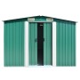 Caseta de jardín metal verde 257x392x181 cm de vidaXL, Cobertizos - Ref: Foro24-143344, Precio: 441,72 €, Descuento: %