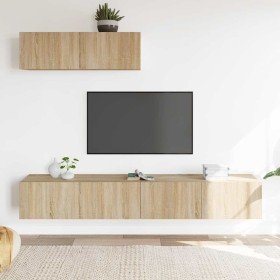 Set de muebles para TV 3 pzas madera contrachapada roble sonoma en Muebles TV | Comprar online en Foru.es