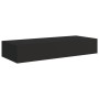 Estante con cajón de pared MDF negro 60x23,5x10 cm de vidaXL, Estantes y estanterías - Ref: Foro24-330257, Precio: 55,26 €, D...
