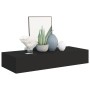 Estante con cajón de pared MDF negro 60x23,5x10 cm de vidaXL, Estantes y estanterías - Ref: Foro24-330257, Precio: 55,26 €, D...