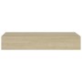 Estante con cajón de pared MDF roble 60x23,5x10 cm de vidaXL, Estantes y estanterías - Ref: Foro24-330261, Precio: 55,62 €, D...