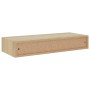 Estante con cajón de pared MDF roble 60x23,5x10 cm de vidaXL, Estantes y estanterías - Ref: Foro24-330261, Precio: 55,62 €, D...
