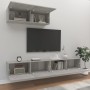 Set de muebles de TV 3 pzas madera contrachapada gris hormigón en Muebles TV | Comprar online en Foru.es