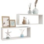 Estantes cubo de pared 2 uds madera ingeniería blanco brillo de vidaXL, Estantes y estanterías - Ref: Foro24-807151, Precio: ...
