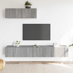 Set de muebles para TV 3 pzas madera contrachapada gris Sonoma en Muebles TV | Comprar online en Foru.es