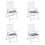 Cojines silla jardín 4 uds tela a rayas azul y blanco 40x40x3cm de vidaXL, Cojines para sillas y sofás - Ref: Foro24-361012, ...