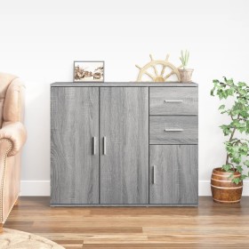 Aparador de madera contrachapada gris Sonoma 91x29,5x75 cm de vidaXL, Aparadores - Ref: Foro24-823275, Precio: 88,98 €, Descu...